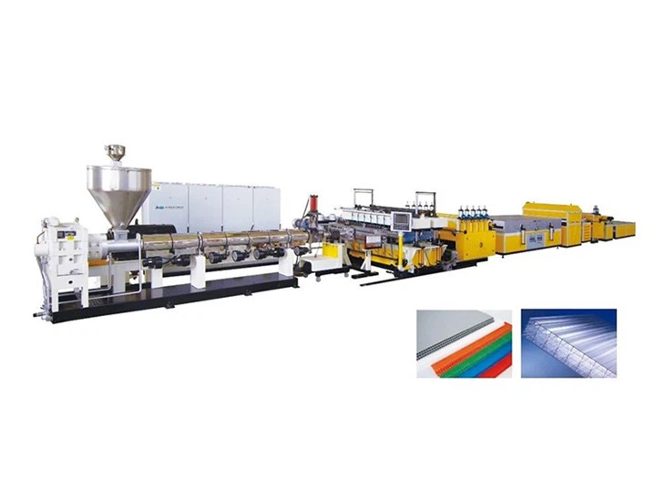 PC Hollow Sheet U-shaped U Locked Sheet Extrusion Line manufacturers